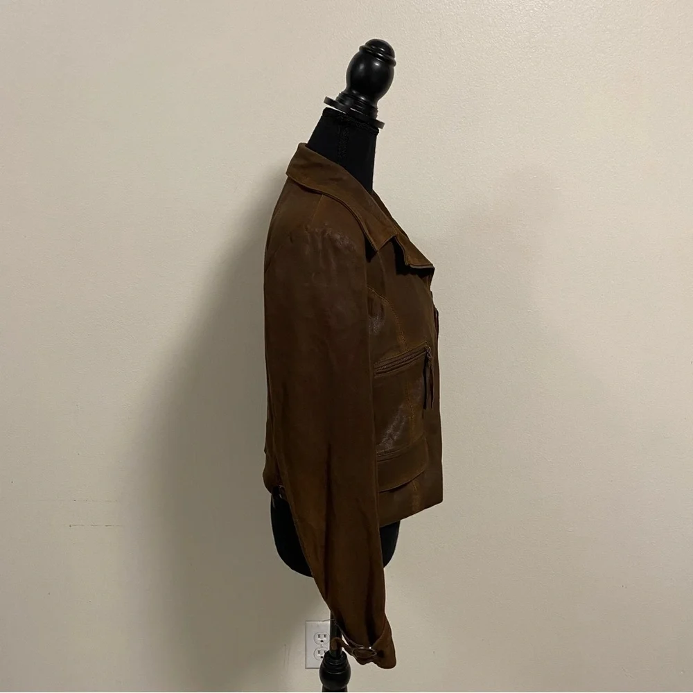 El Bomero Jacket Women’s Size Large Brown Suede Leather Motto Jacket Vintage - Picture 5 of 17